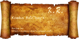 Komka Róbert névjegykártya